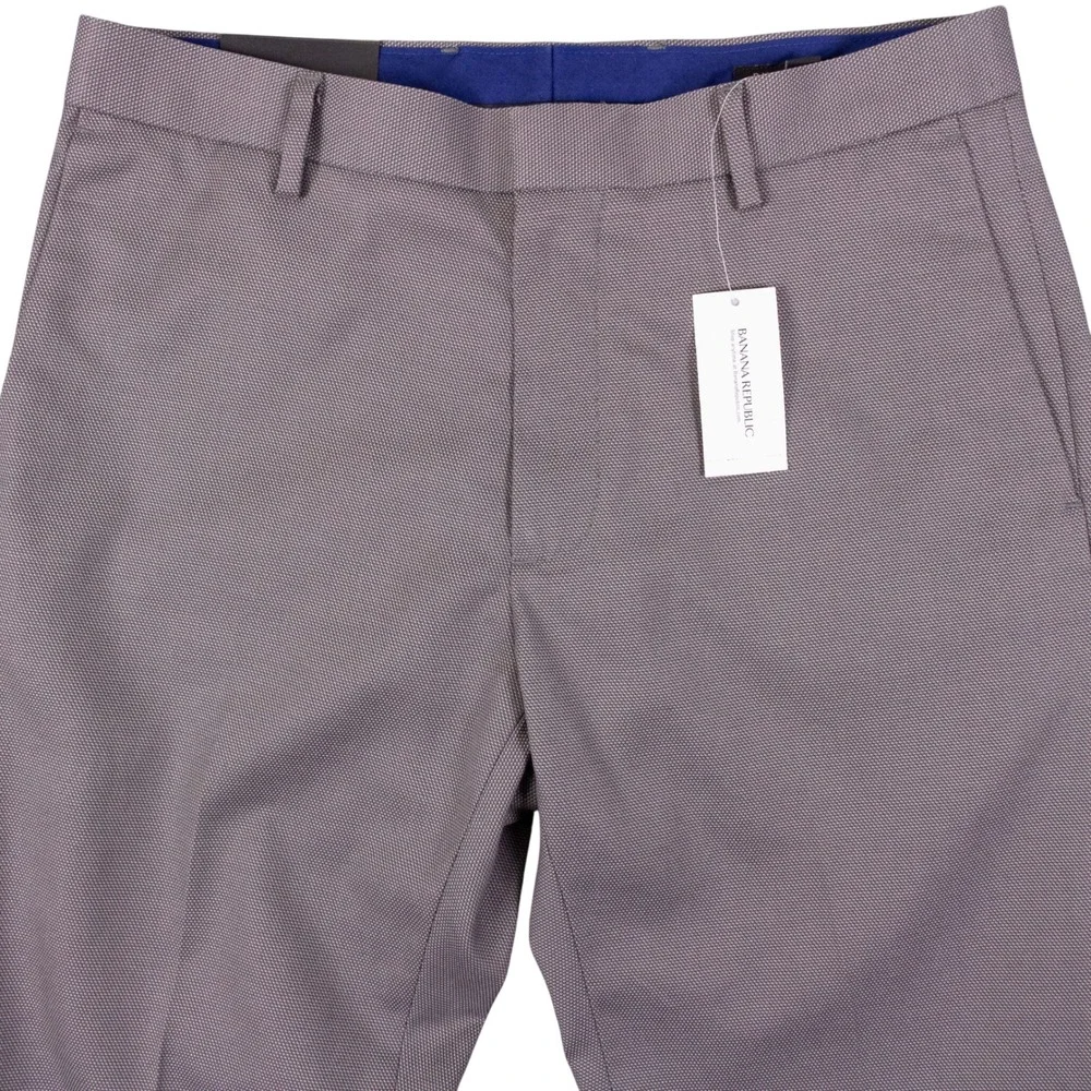 NWT Banana Republic Dress Pants Tailored Slim Fit Mens 30x30 Gray Cotton